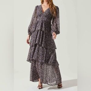 ASTR Anora Floral Tiered Maxi Dress